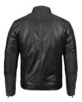 Men's Black Cafe Racer Leather Biker Jacket