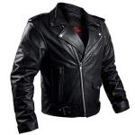 Men's Alpha Black Leather Motorcycle Jacket with Armor