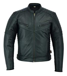 Men's Leather Motorcycle Jacket with CE Armour