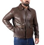 Vintage Brown Distressed Leather Indiana Raiders Jacket