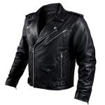 Men's Alpha Black Leather Motorcycle Jacket with Armor