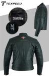 Men's Leather Motorcycle Jacket with CE Armour