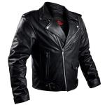 Men's Alpha Black Leather Motorcycle Jacket with Armor