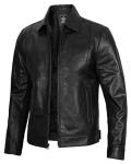 Men's Black Lambskin Leather Biker Jacket