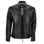 Men's Vintage Black Leather Biker Jacket