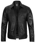 Men's Black Lambskin Leather Biker Jacket