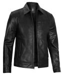 Men's Black Lambskin Leather Biker Jacket