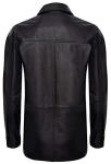 Men's Black Leather Safari Trench Jacket