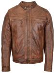 Men's Antique Brown Leather Biker Jacket