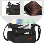 Eshow Men's Retro Canvas Messenger Bag - Black