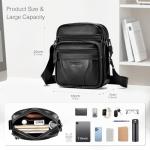 Men's Small Leather Crossbody Bag - Black