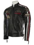 Men's Black Leather Biker Jacket - Super Soft