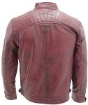 Men's Vintage Burgundy Leather Biker Jacket