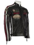 Men's Black Leather Biker Jacket - Super Soft