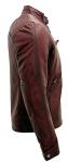 Men's Vintage Burgundy Leather Biker Jacket