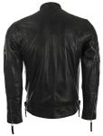 Men's Black Leather Biker Jacket - Super Soft