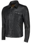 Men's Soft Leather Trucker Jacket in Black