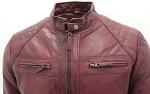 Men's Vintage Burgundy Leather Biker Jacket