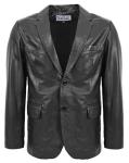 Men's Black Real Leather Blazer Jacket 
