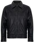 Men's Classic Black Genuine Leather Harrington Jacket