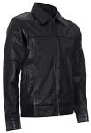 Men's Classic Black Genuine Leather Harrington Jacket