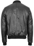 Men's Black Real Leather Bomber Jacket