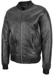 Men's Black Real Leather Bomber Jacket