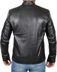 Men's Black Biker Leather Jacket - 2XL