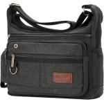 Eshow Men's Retro Canvas Messenger Bag - Black