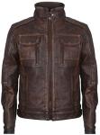 Men's Vintage Brown Leather Biker Jacket