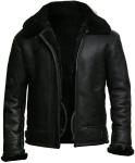 Men's Black Leather B3 Aviator Flight Bomber Jacket