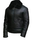 Men's Black Leather B3 Aviator Flight Bomber Jacket