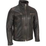 Men's Black Leather Jacket with Rivets 