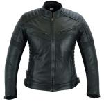 Texpeed Women's Black Leather Motorcycle Jacket - XL