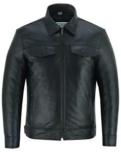Men's Black Soft Touch Sheepskin Biker Jacket