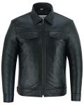 Men's Black Soft Touch Sheepskin Biker Jacket
