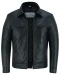 Men's Black Soft Touch Sheepskin Biker Jacket