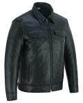 Men's Black Soft Touch Sheepskin Biker Jacket