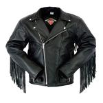 Texpeed Men’s Black Leather Moto Jacket With Armor