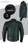 Men's Black Leather Motorcycle Jacket with CE Armor