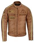 Gallanto Men's Biker Jacket in Black Blue