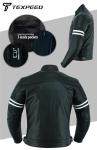 Men's Black Leather Motorcycle Jacket with CE Armor