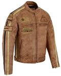 Gallanto Men's Biker Jacket in Black Blue