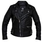 Gallanto Black Leather Biker Jacket (XL)