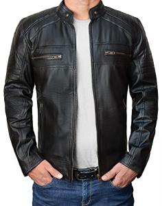 Men's Vintage Leather Diamond Quilted Jacket