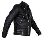 Gallanto Black Leather Biker Jacket (XL)