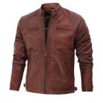 Men's Quilted Real Lambskin Leather Biker Jacket
