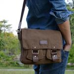 Stylish Brown Canvas Messenger Bag for Men