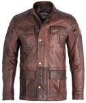 Men's Soft Brown Leather Biker Jacket