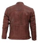 Men's Quilted Real Lambskin Leather Biker Jacket